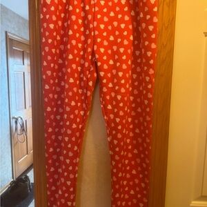 Serra Red and White Heart Leggings